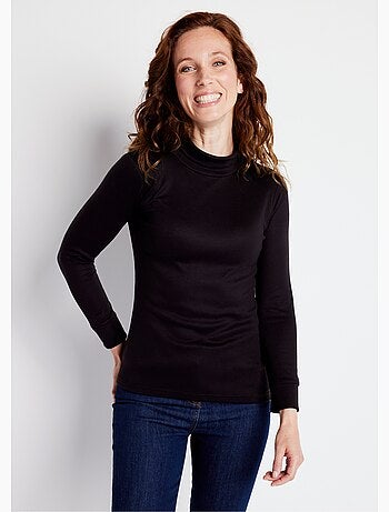 Sous-pull chaud col roulé maille interlock unie - Afibel
