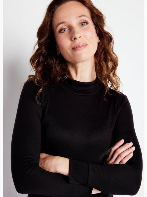 Sous-pull chaud col roulé maille interlock unie - Afibel - Kiabi