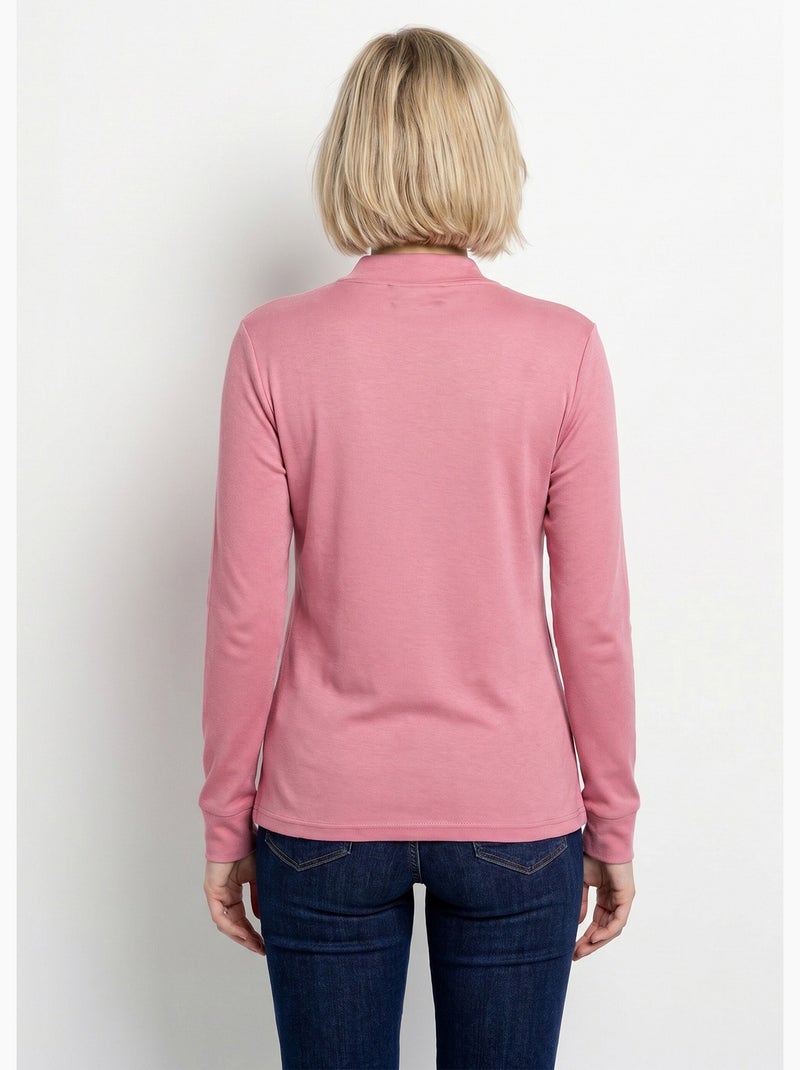 Sous-pull chaud col roulé maille interlock unie - Afibel Rose - Kiabi