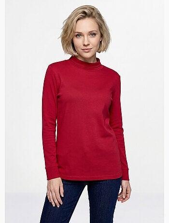 Sous-pull chaud col roulé maille interlock unie - afibel
