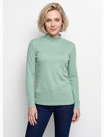 Sous-pull chaud col roulé maille interlock unie - afibel