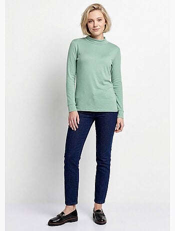 Sous-pull chaud col roulé maille interlock unie - afibel