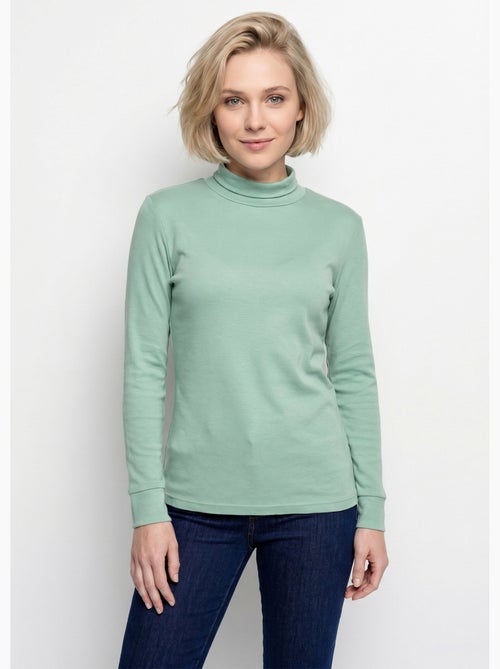 Sous-pull chaud col roulé maille interlock unie - Afibel - Kiabi