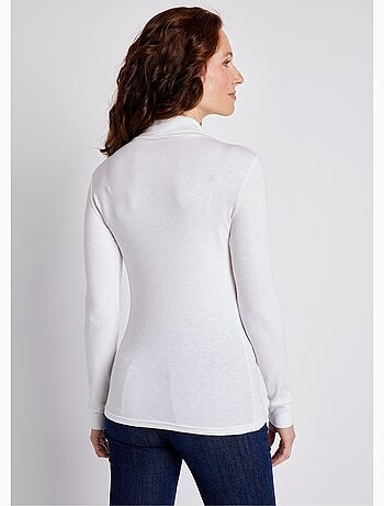 Sous-pull chaud col roulé maille interlock unie