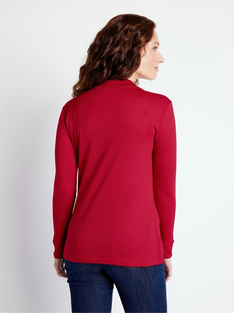 Sous-pull chaud col roulé maille interlock unie Bordeaux - Kiabi