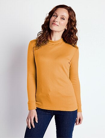 Sous-pull chaud col roulé maille interlock unie