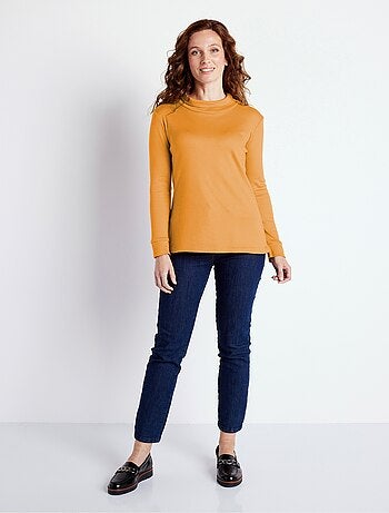 Sous-pull chaud col roulé maille interlock unie