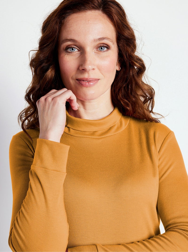 Vêtements Sous Pull Jaune Femme Sous-pull Chaud Col Roulé Maille