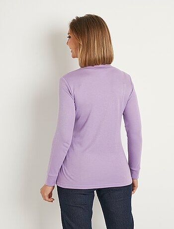 Sous-pull chaud col roulé maille interlock unie