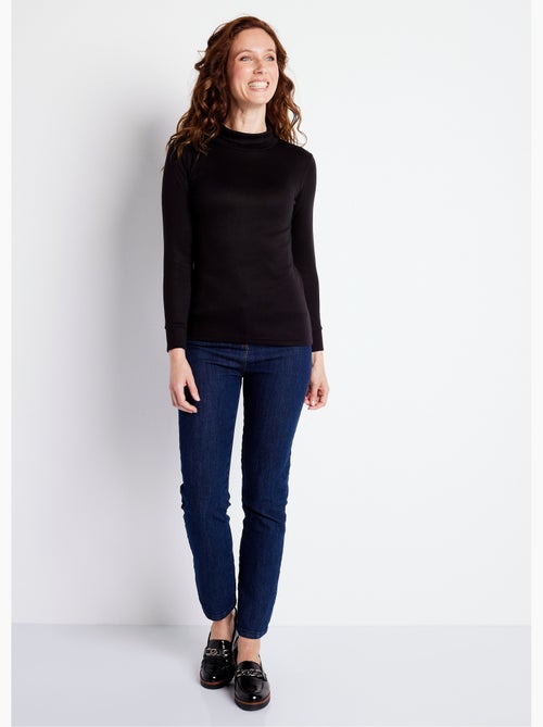 Sous-pull chaud col roulé maille interlock unie - Kiabi