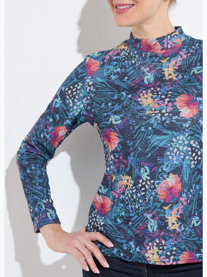 Sous-pull chaud court col montant - Afibel Bleu Violet - Kiabi