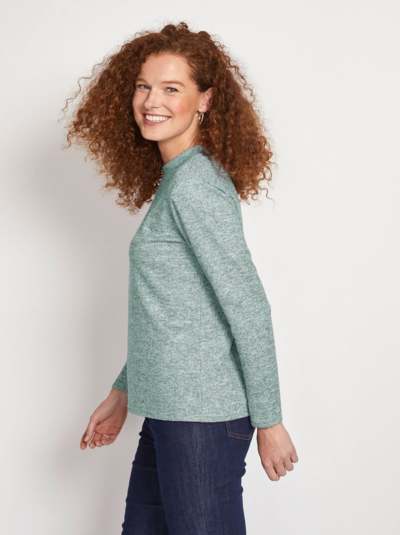 Sous-pull chaud court col montant - Afibel Vert - Kiabi