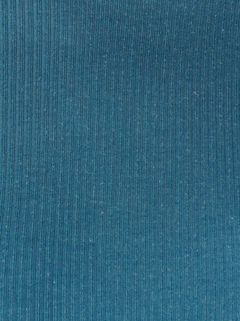 Sous-pull col montant maille côtelée labellisée Thermolactyl et soie - Damart Bleu pétrole - Kiabi