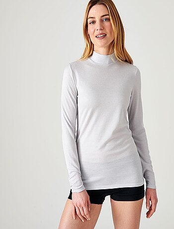 Sous-pull col montant maille côtelée labellisée Thermolactyl et soie - Damart