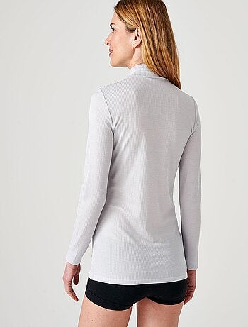 Sous-pull col montant maille côtelée labellisée Thermolactyl et soie - Damart