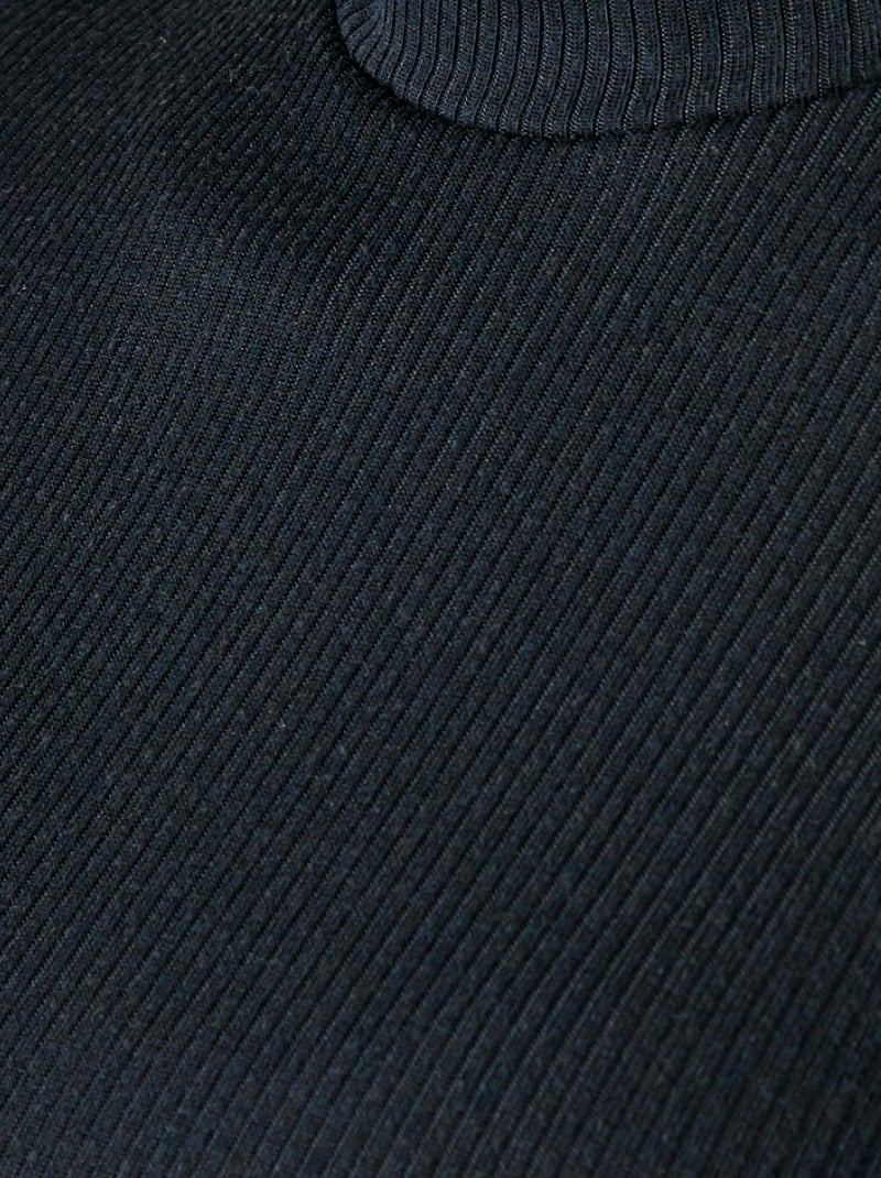 Sous-pull col montant maille côtelée labellisée Thermolactyl et soie - Damart Noir - Kiabi