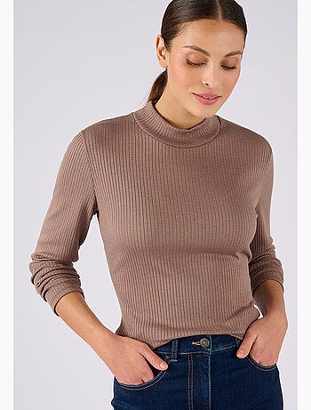 Sous pull col montant maille côtelée Thermolactyl et soie - Damart