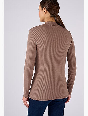 Sous pull col montant maille côtelée Thermolactyl et soie - Damart