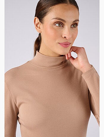 Sous-pull col montant maille côtelée Thermolactyl et soie - Damart