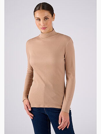 Sous-pull col montant maille côtelée Thermolactyl et soie - Damart
