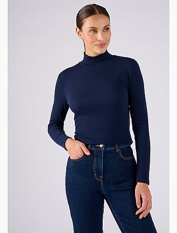Sous-pull col montant maille côtelée Thermolactyl et soie thermique - Damart