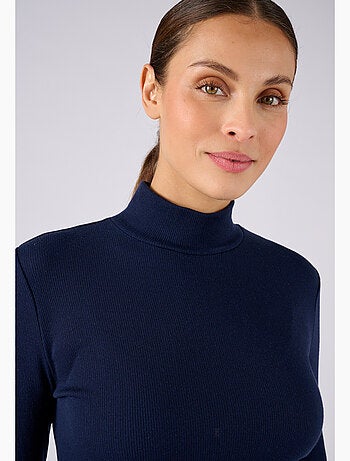 Sous-pull col montant maille côtelée Thermolactyl et soie thermique - Damart