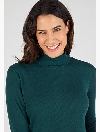 Sous-pull col montant maille côtelée Thermolactyl et soie thermique - Damart