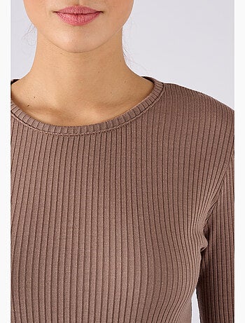 Sous-pull col rond en maille côtelée - Damart