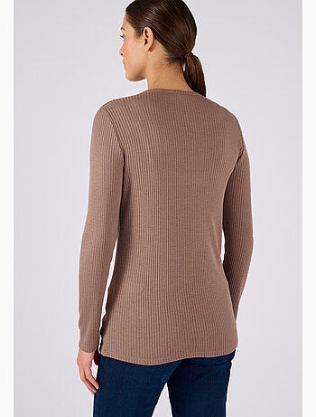 Sous-pull col rond en maille côtelée - Damart