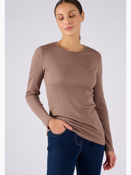 Sous-pull col rond en maille côtelée - Damart - Kiabi