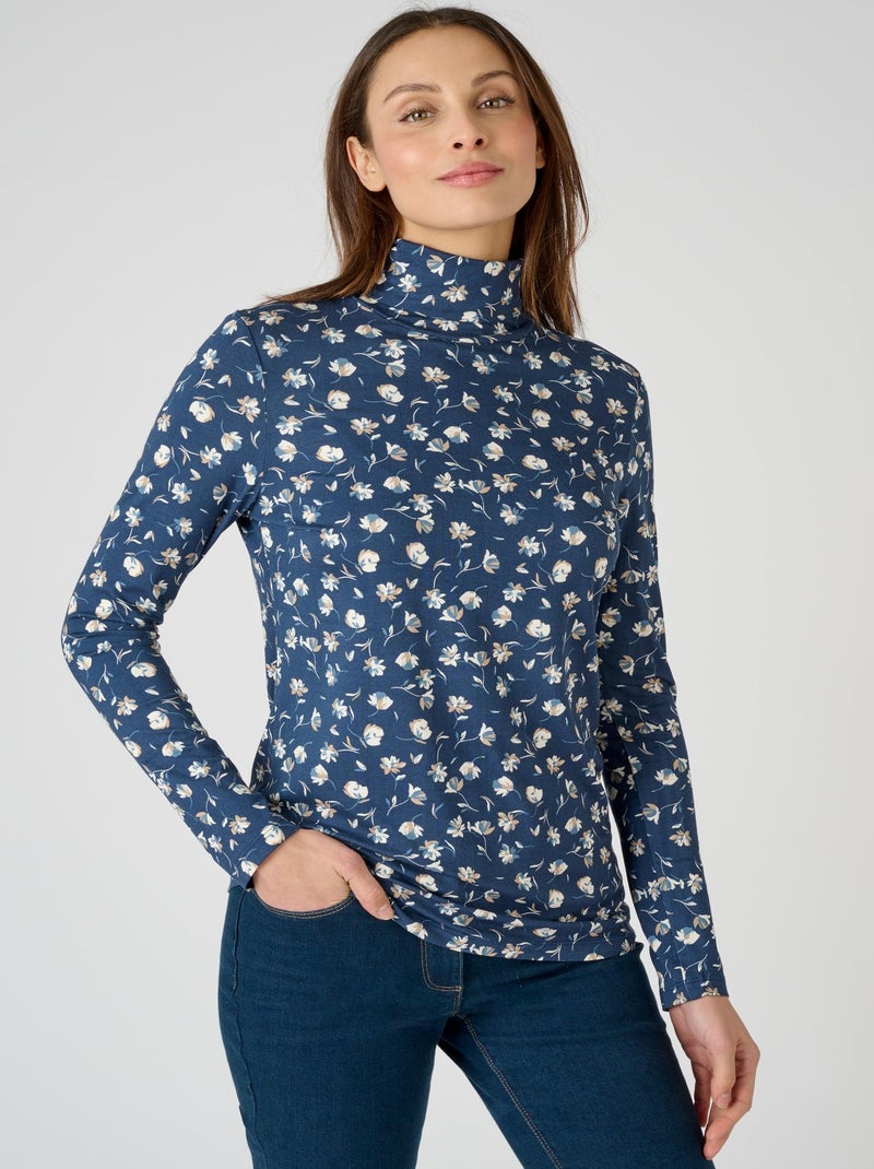 Sous pull col roulé - Damart Bleu - Kiabi