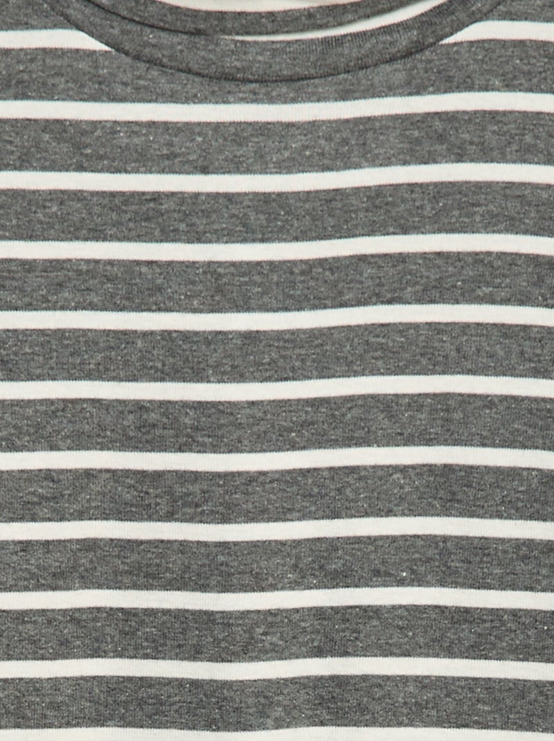 Sous-pull col roulé à rayures Gris - Kiabi