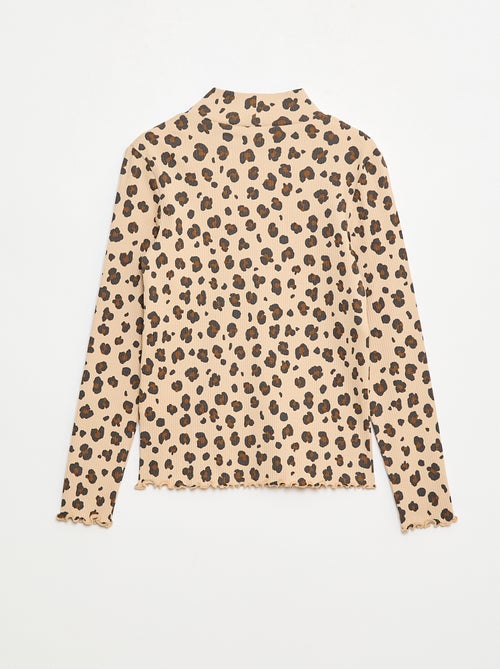 Sous pull col roulé en côte de coton - Kiabi