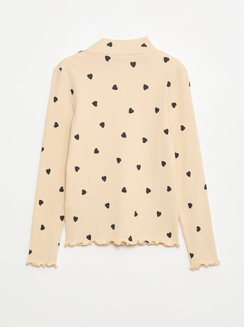 Sous pull col roulé en côte de coton - Kiabi