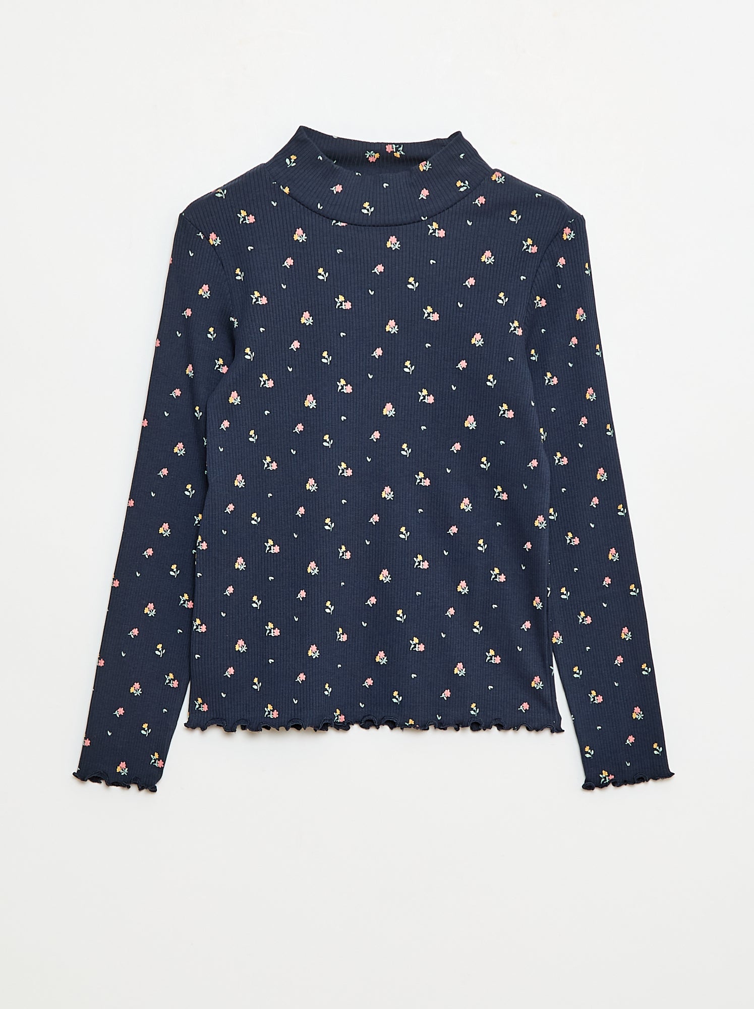 Sous pull col roulé en côte de coton