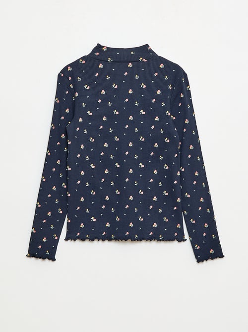 Sous pull col roulé en côte de coton - Kiabi