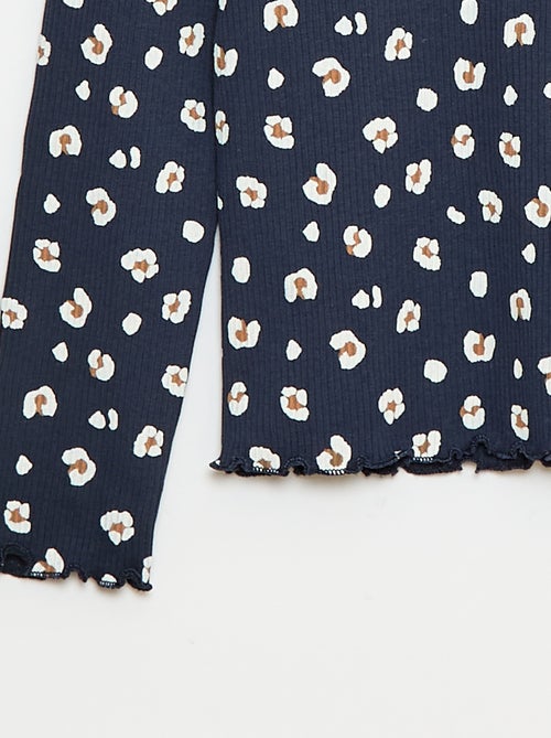 Sous pull col roulé en côte de coton - Kiabi