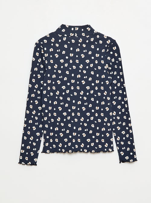 Sous pull col roulé en côte de coton - Kiabi