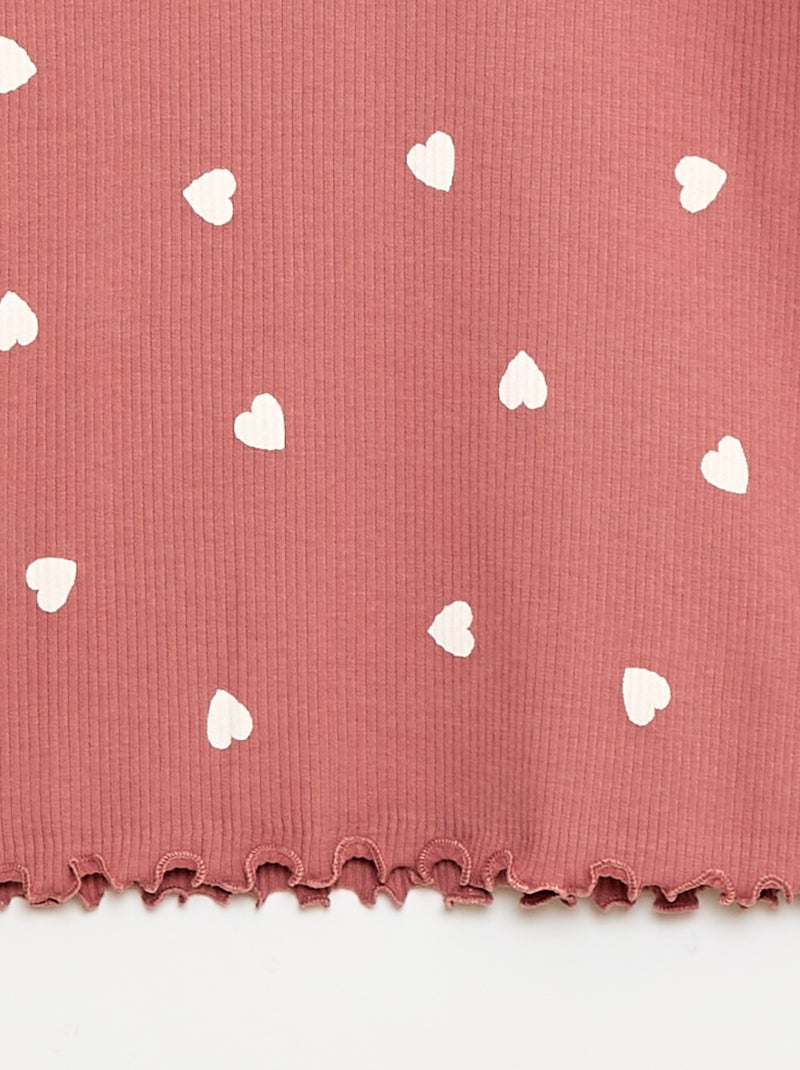 Sous pull col roulé en côte de coton Rose - Kiabi