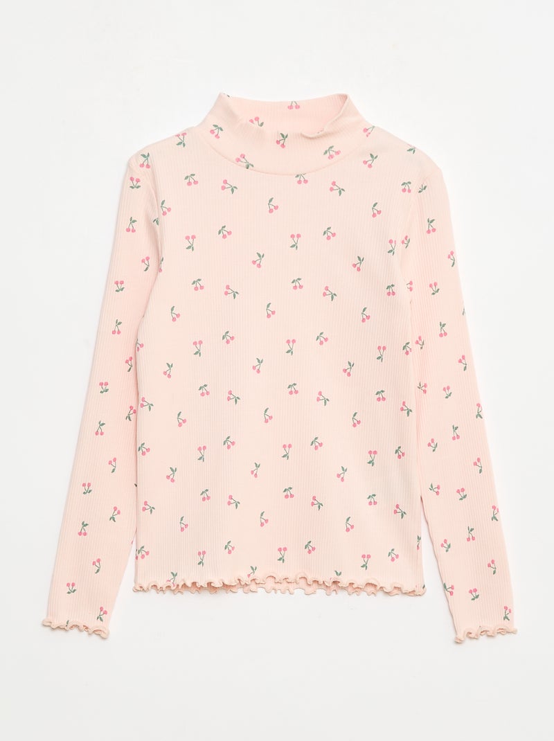 Kiabi Sous Pull Fille Sous Pull Col Roulé En Côte De Coton Rose