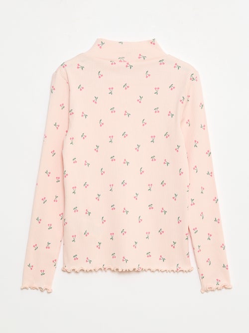 Sous pull col roulé en côte de coton - Kiabi