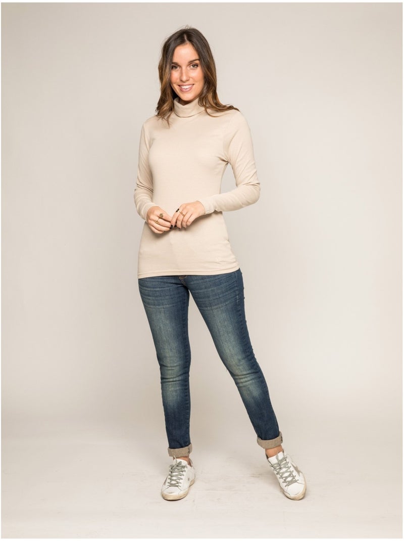 Sous pull col roulé FUSEE Beige - Kiabi