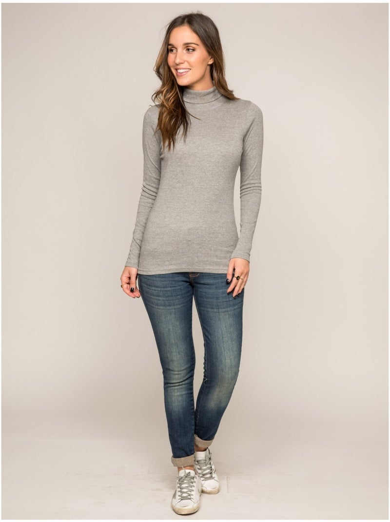 Sous pull col roulé FUSEE Gris chiné - Kiabi