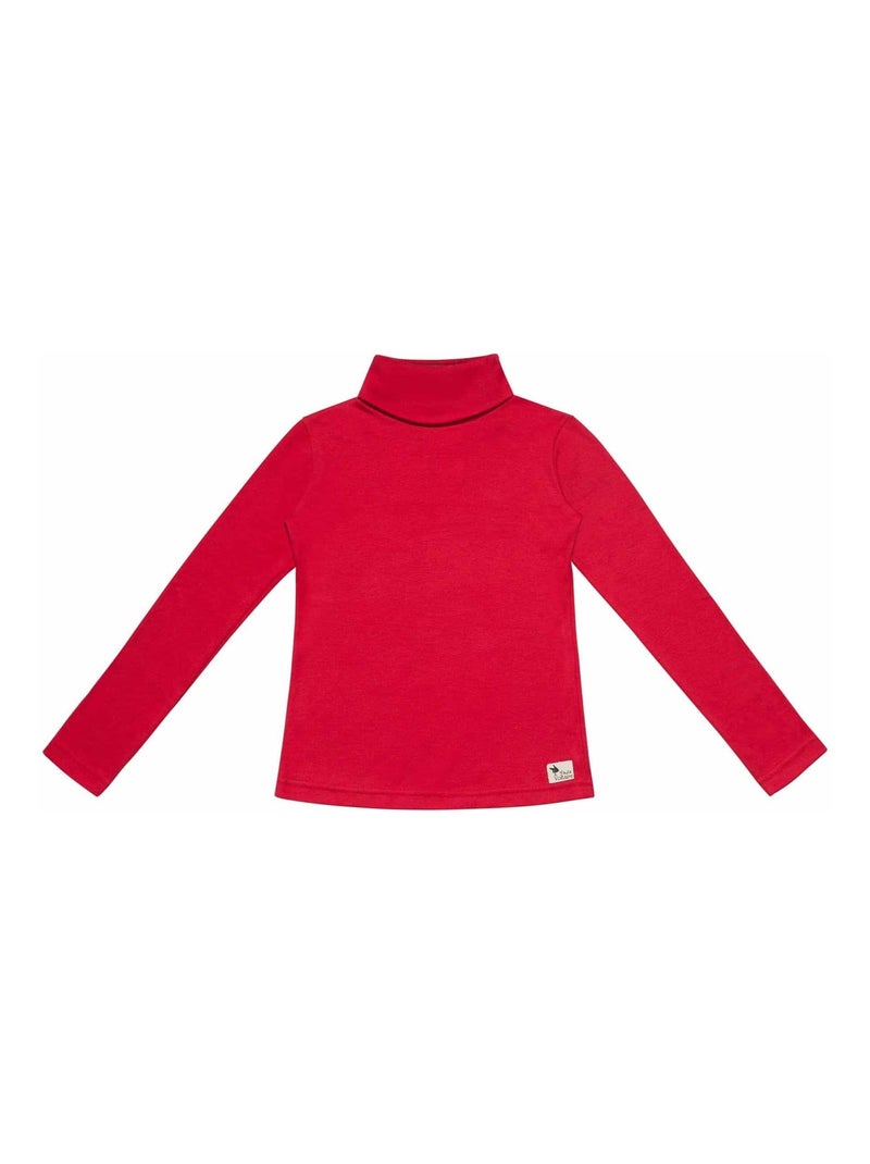 Sous Pull Col Roulé Garçon  Coton Jersey   HARMONIE - La Faute à Voltaire Rouge - Kiabi