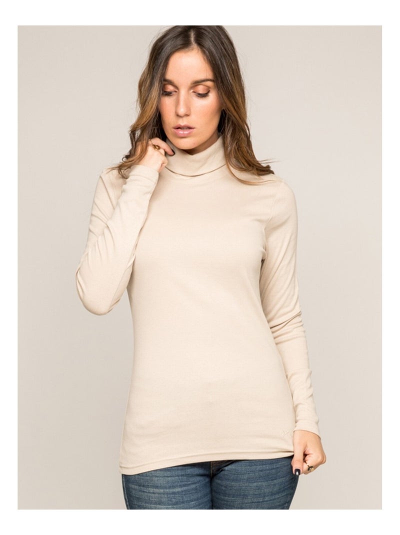 Sous pull col roulé pur coton peigné FUSEE Beige - Kiabi