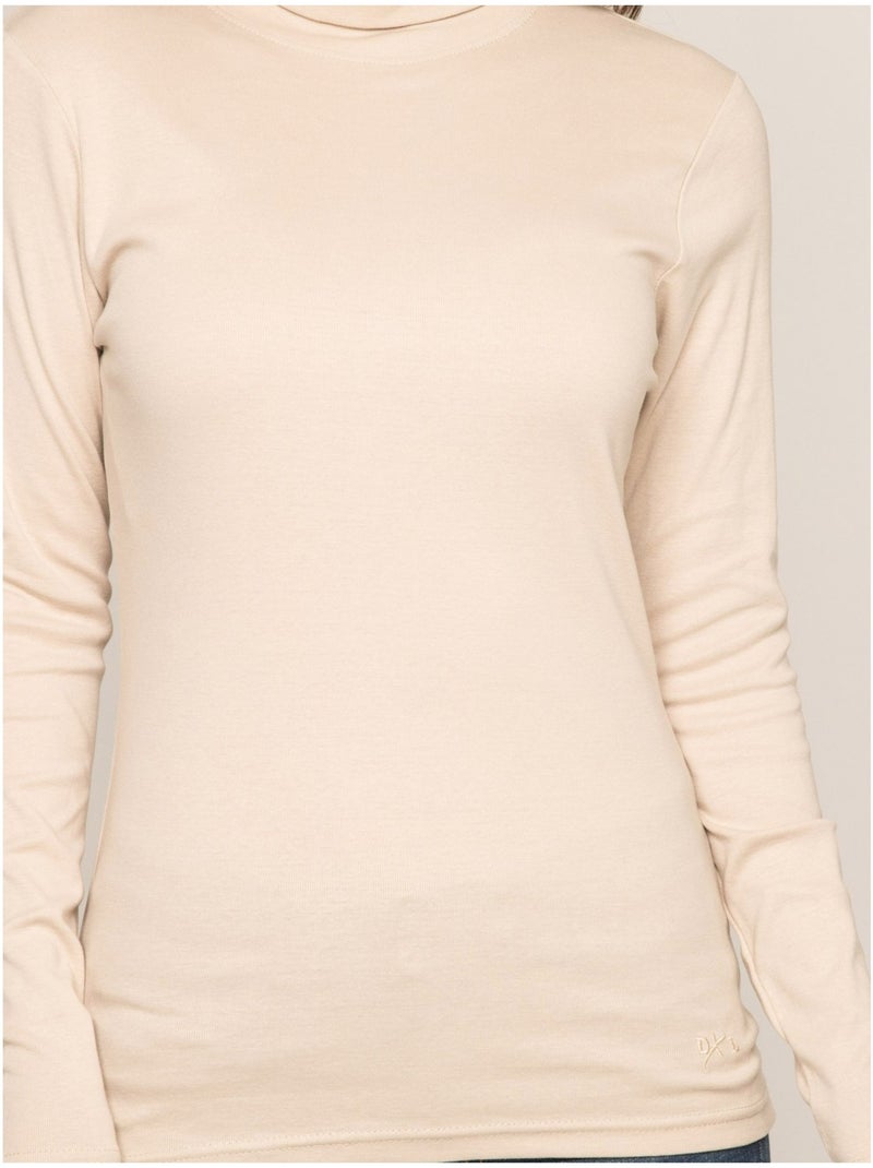 Sous pull col roulé pur coton peigné fusee Beige - Kiabi
