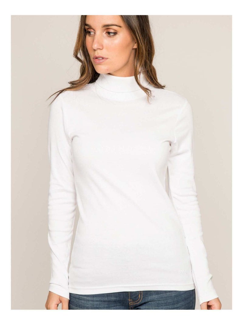 Sous pull col roulé pur coton peigné FUSEE Blanc - Kiabi