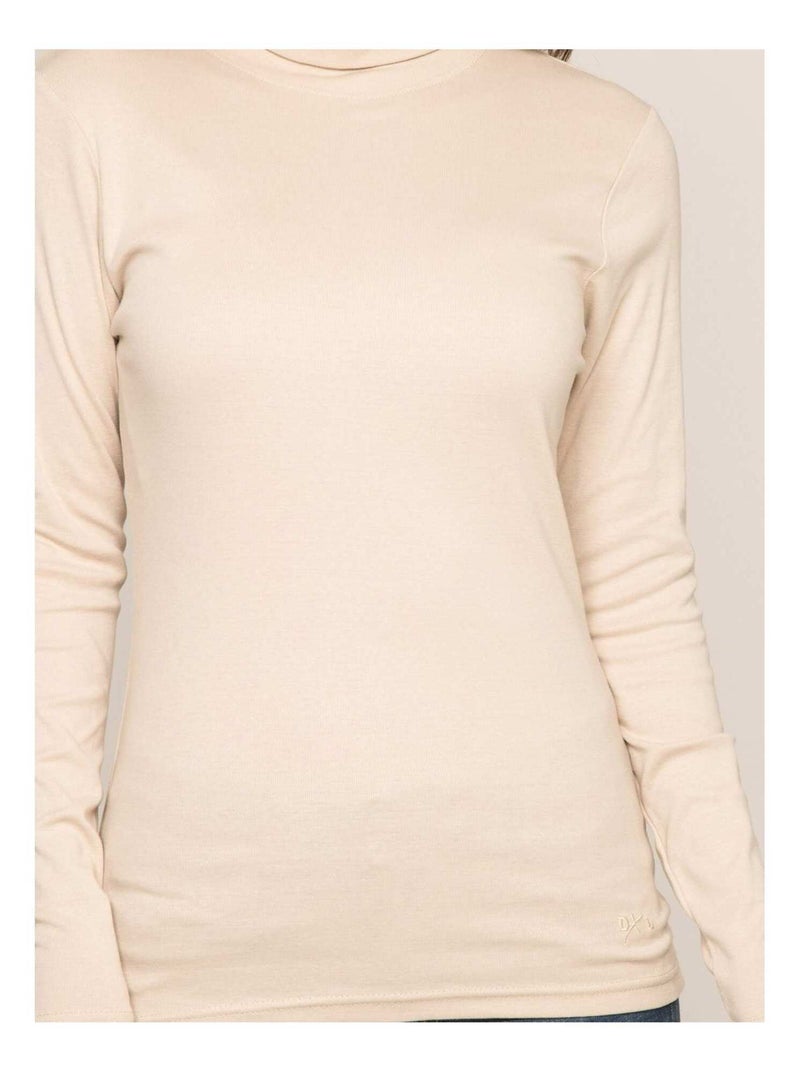 Sous pull col roulé pur coton peigné fusee Blanc - Kiabi
