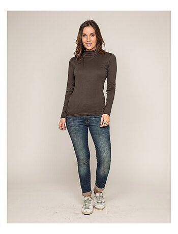 Sous pull col roulé pur coton peigné FUSEE