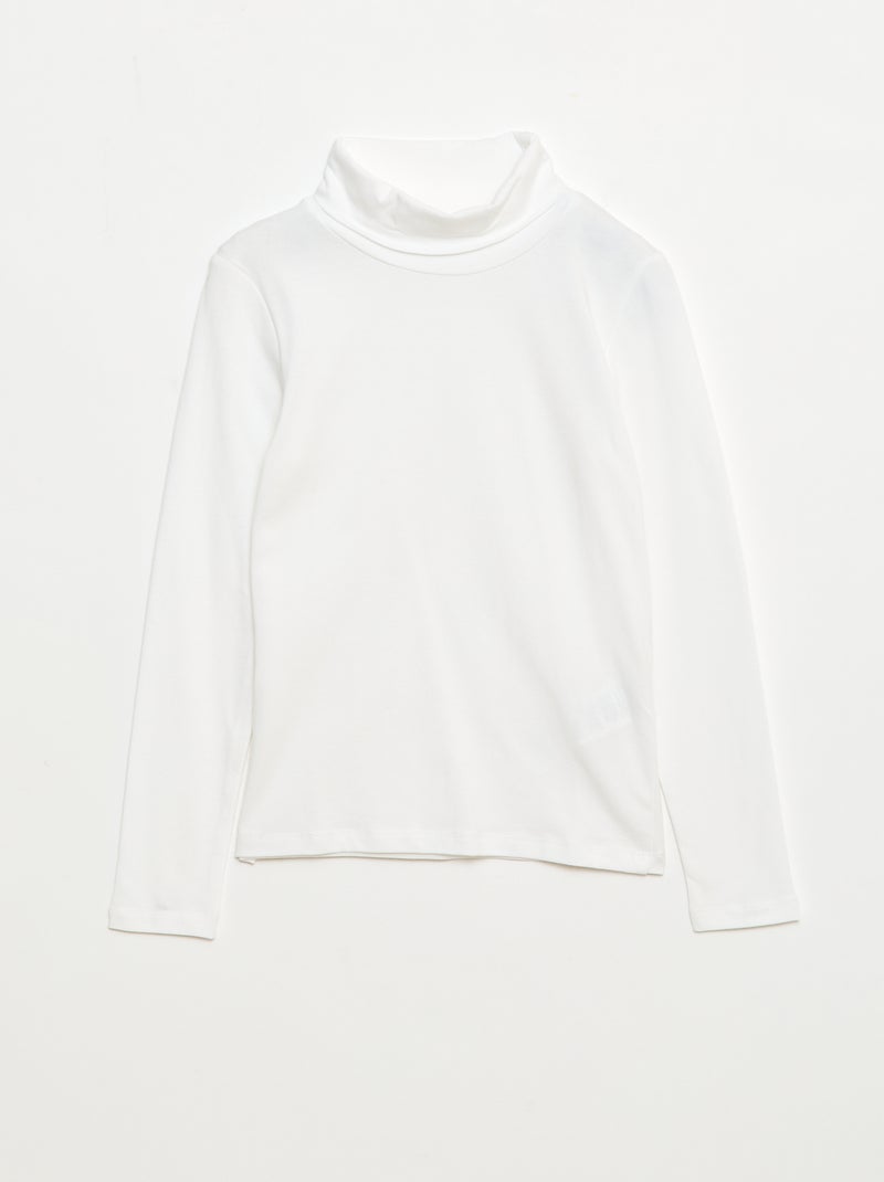 Sous-pull col roulé uni Blanc - Kiabi